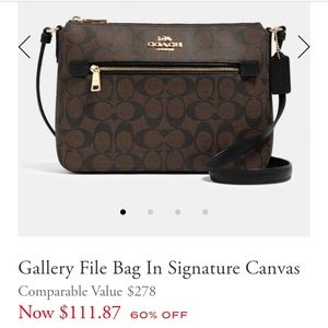 SOLD Coach Gallery File cross shoulder Bag